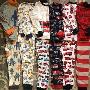 Bundle of 6 Carters Boys  long sleeve Pajamas